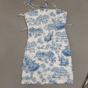 Princess Polly Luksa dress, in white/blue